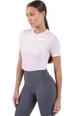 Nike W Nsw Tee Swoosh Bisiklet Yaka Crop Düz Pembe Kadın T-Shirt DJ1828-695