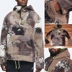 NWT Nike Men's NSW Sherpa Sport Essentials+ 1/2 Zip Hoodie Fleece DD5009-004