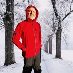 Runnos Erkek Kırmızı Su Geçirmez Softshell Mont RNNS-01(DAR KALIP BİR BEDEN BÜYÜK ALMANIZI ÖNERİYORUZ)
