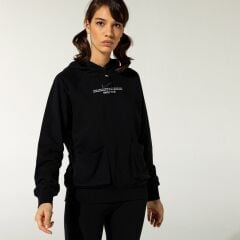 Nike Sportswear Swoosh Kadın Siyah Spor Sweatshirt CZ8896-010