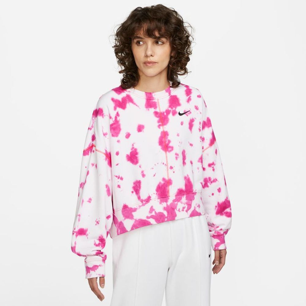 Nike Sportswear Fleece Tie Dye Crew (OVERSİZE) Kadın Sweatshirt-DM6357-621