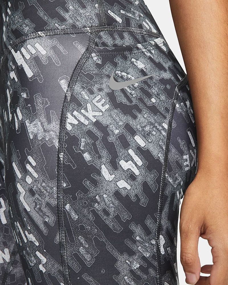 Nike Dri-Fit Epic Fast Mid-Rise Printed Running Kadın Tayt-DM7318-010
