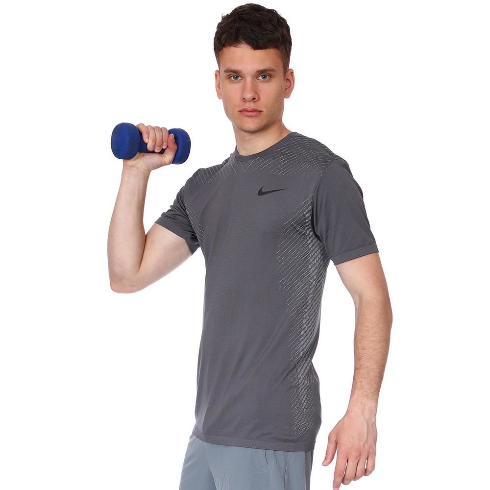 Nike Dri-Fit Seamless Ss Top Erkek Gri Antrenman Tişört DM5509-068