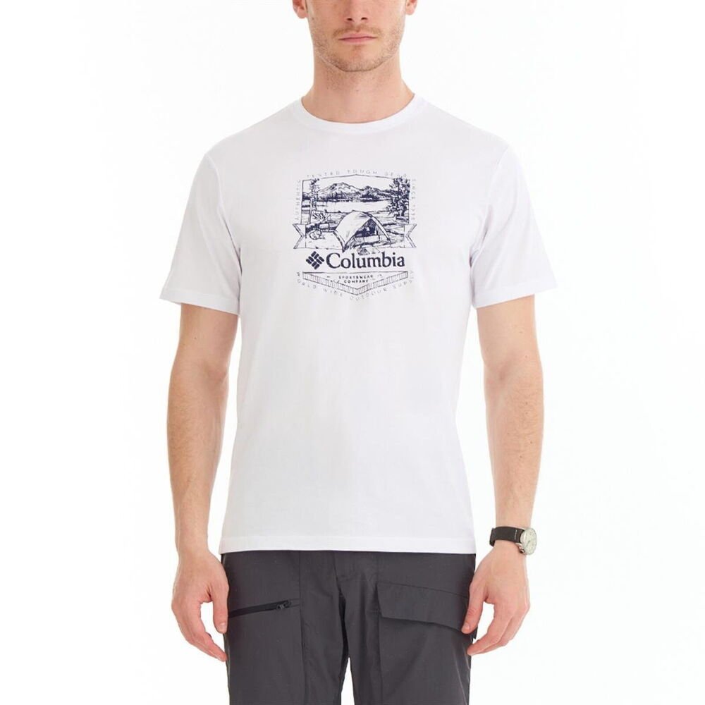 Columbia Csc M Lakeside Badge Ss Tee Erkek Kısa Kollu Tişört CS0232-100