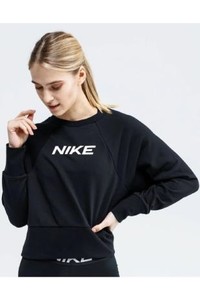 Nike Dri-fit Fleece Loose Fit Geniş Kalıp Siyah Kadın Swaetshirt DB4624-010FS